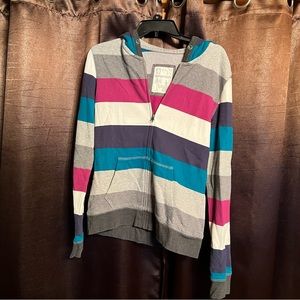 Aeropostale striped hooded jacket L